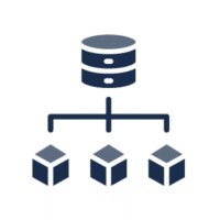 Database connected to three cubes