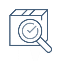 animated box and lupe symbolizes product compliance icon