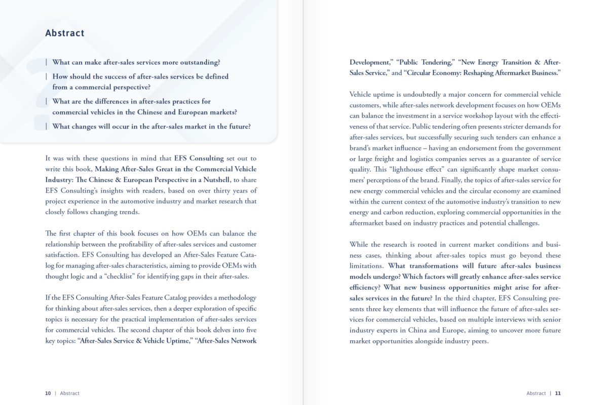 Abstract zum EFS Consulting Buch zum Thema After-Sales