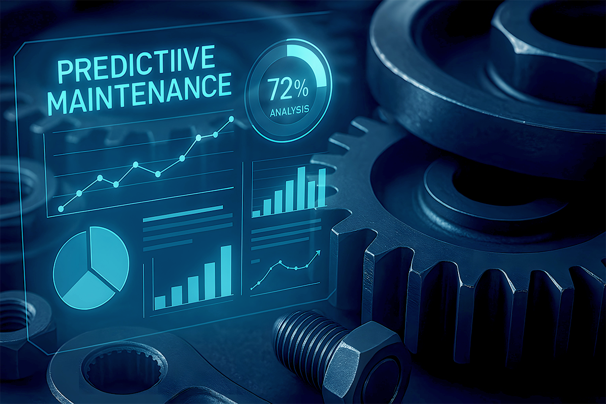 digitale Anzeige für Predictive Maintenance und vorausschauende Wartung in der Industrie