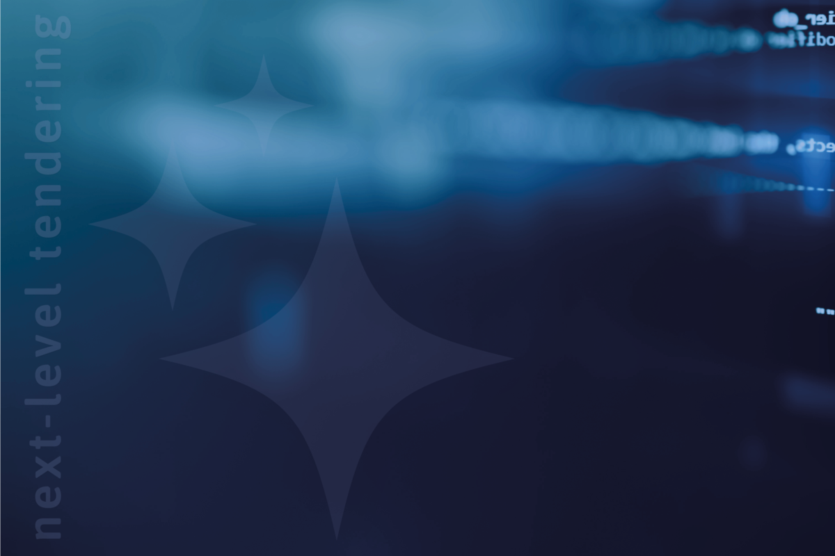 EFS Tendalyzer Insightbild in blau mit den AI Sternen